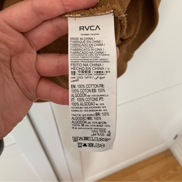 RVCA Brown Shine Crop Long Sleeve Size Small - Picture 6 of 7